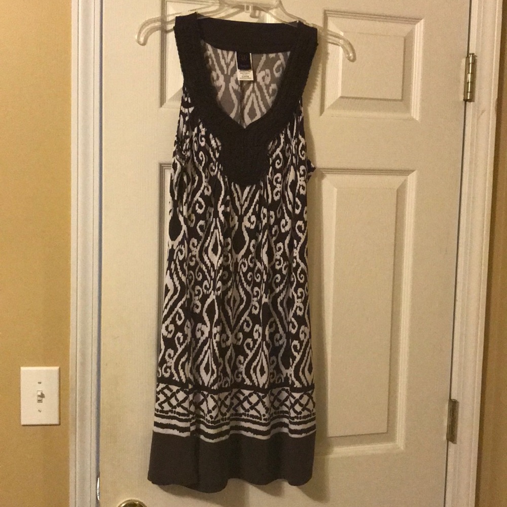 Dark Brown and White Dress